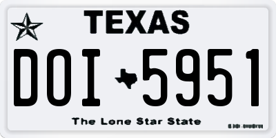 TX license plate DOI5951
