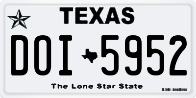 TX license plate DOI5952