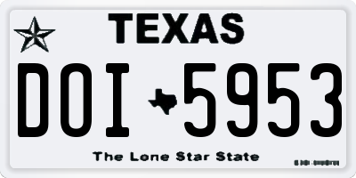 TX license plate DOI5953