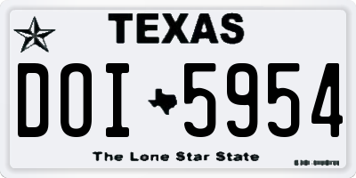 TX license plate DOI5954