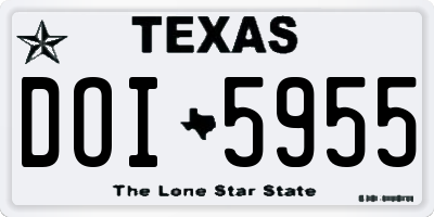TX license plate DOI5955