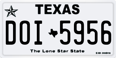 TX license plate DOI5956