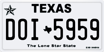 TX license plate DOI5959
