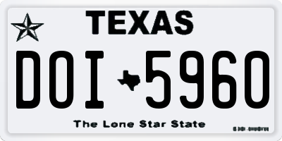 TX license plate DOI5960
