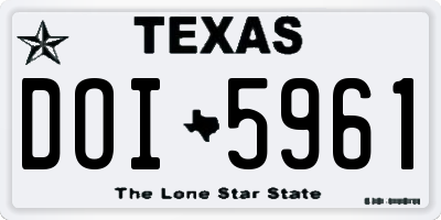 TX license plate DOI5961
