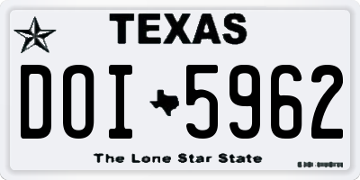 TX license plate DOI5962