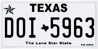 TX license plate DOI5963
