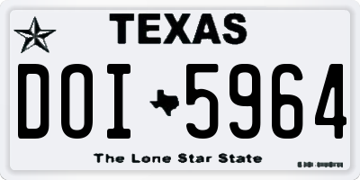 TX license plate DOI5964