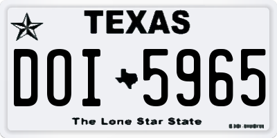 TX license plate DOI5965