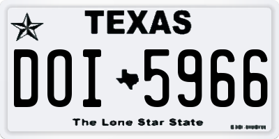 TX license plate DOI5966