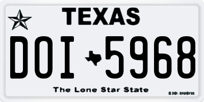 TX license plate DOI5968