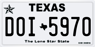 TX license plate DOI5970