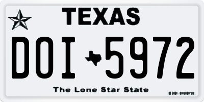 TX license plate DOI5972