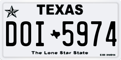 TX license plate DOI5974