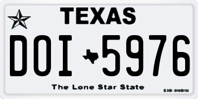 TX license plate DOI5976