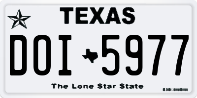 TX license plate DOI5977