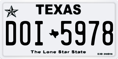 TX license plate DOI5978