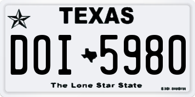 TX license plate DOI5980