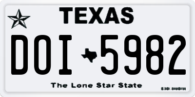 TX license plate DOI5982