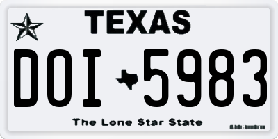 TX license plate DOI5983