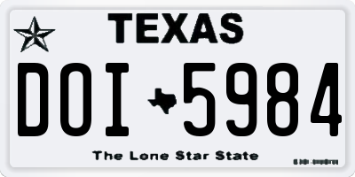 TX license plate DOI5984
