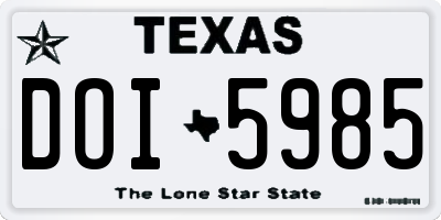 TX license plate DOI5985