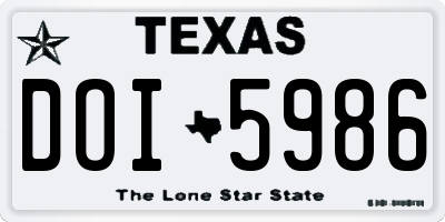 TX license plate DOI5986