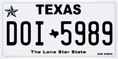 TX license plate DOI5989