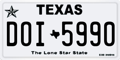 TX license plate DOI5990