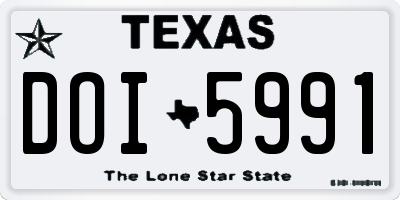 TX license plate DOI5991