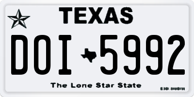 TX license plate DOI5992