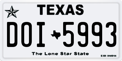 TX license plate DOI5993
