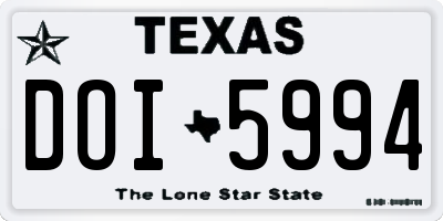 TX license plate DOI5994