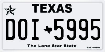 TX license plate DOI5995