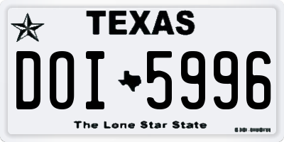 TX license plate DOI5996