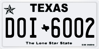 TX license plate DOI6002