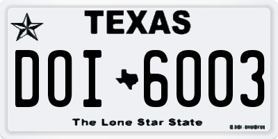 TX license plate DOI6003