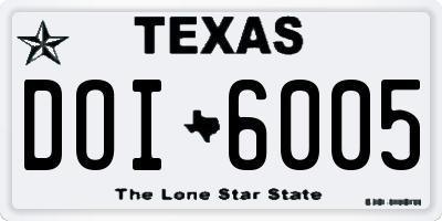 TX license plate DOI6005