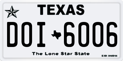 TX license plate DOI6006