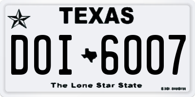 TX license plate DOI6007