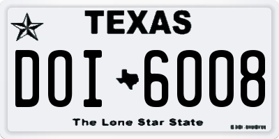 TX license plate DOI6008