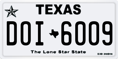 TX license plate DOI6009