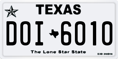 TX license plate DOI6010