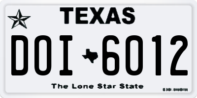TX license plate DOI6012