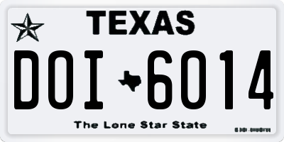 TX license plate DOI6014