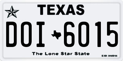 TX license plate DOI6015