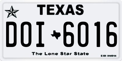TX license plate DOI6016