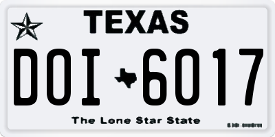 TX license plate DOI6017