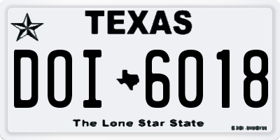 TX license plate DOI6018