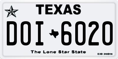 TX license plate DOI6020